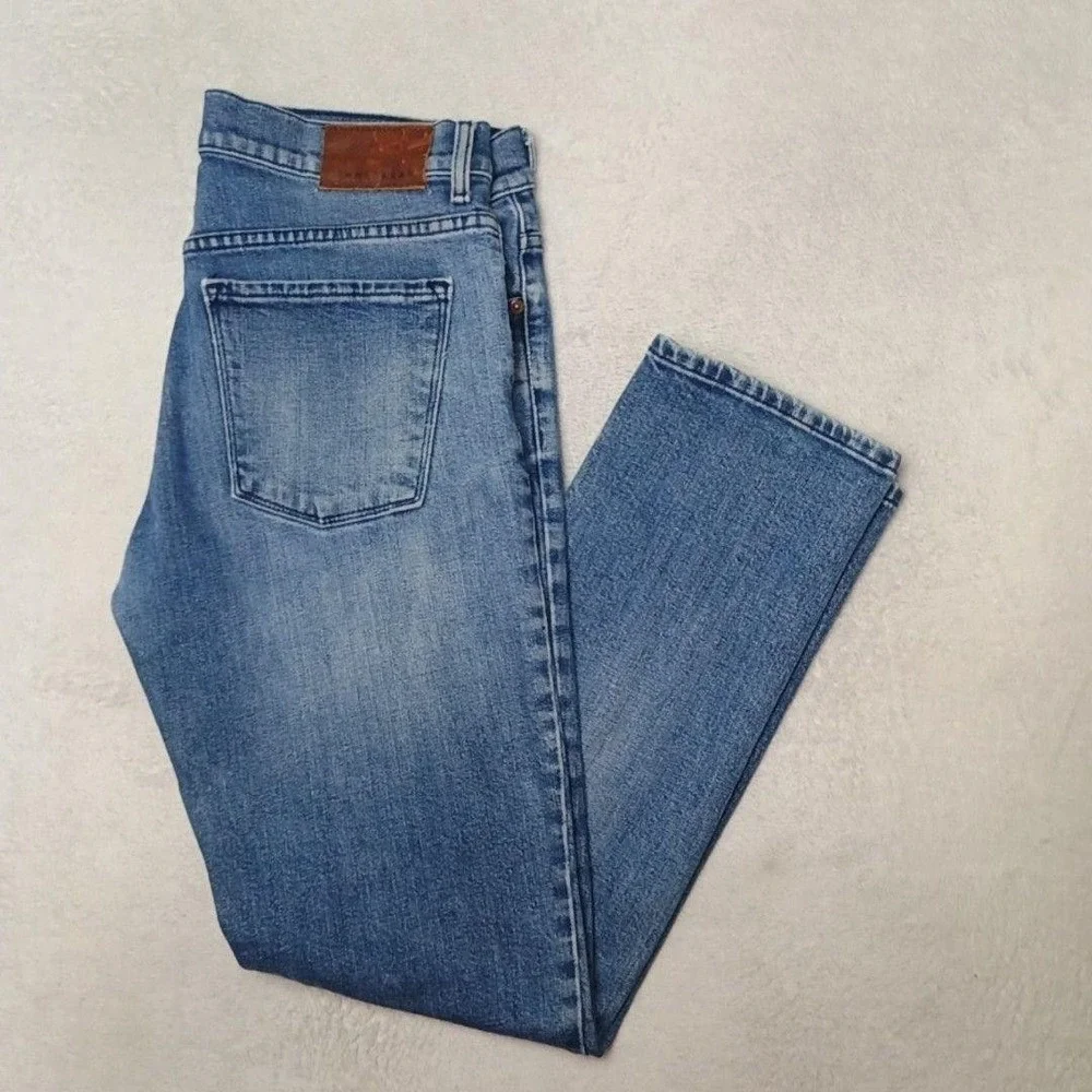 Mott & Bow Jeans Mens 31x30 Blue Slim Warren Light Distressed Stretch 5 Pocket